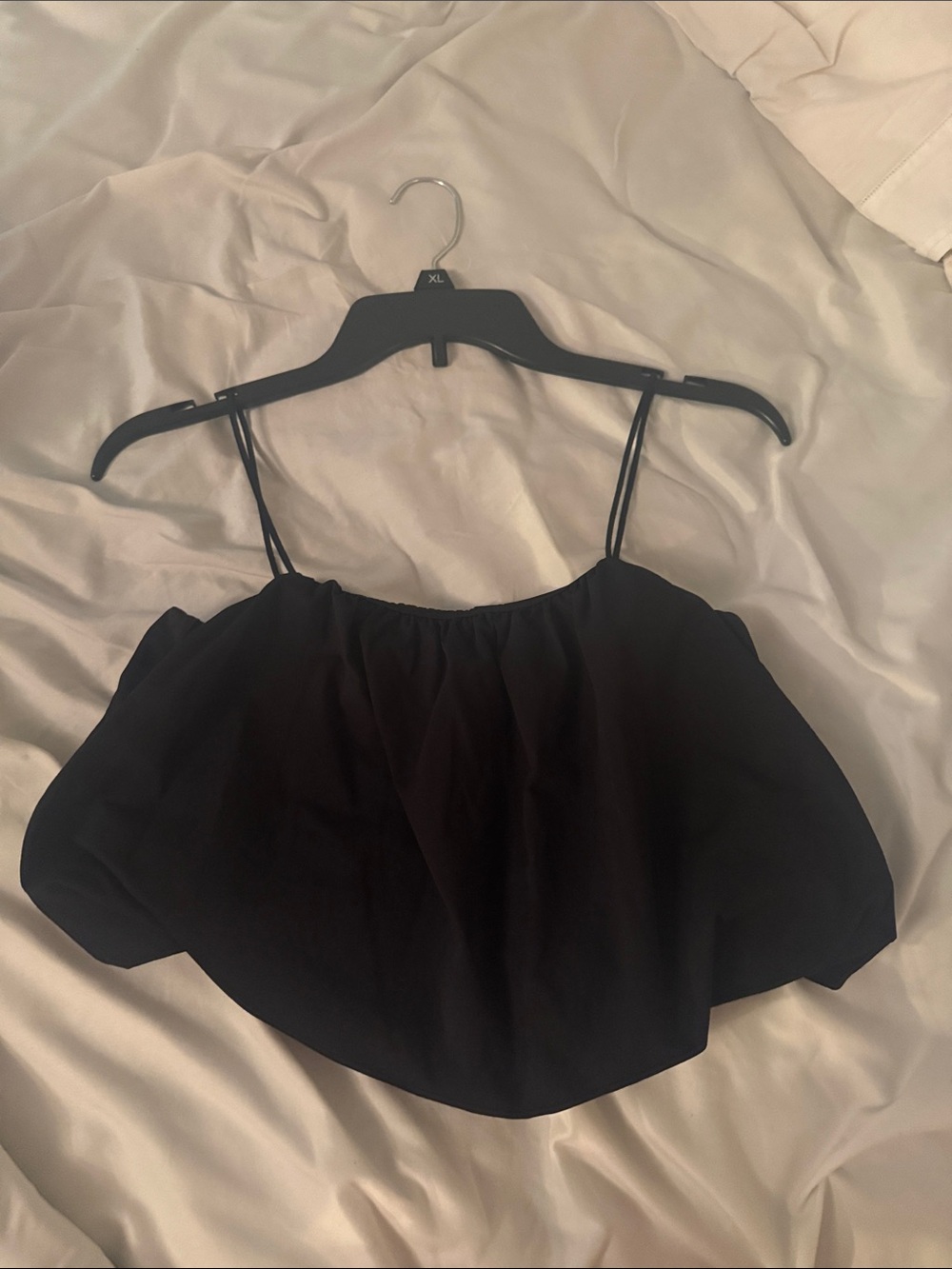 H&M black bubble crop top. Size XS.